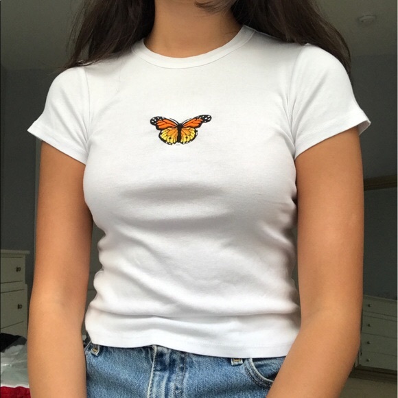 Brandy Melville Tops - BRANDY MELVILLE BUTTERFLY SHIRT